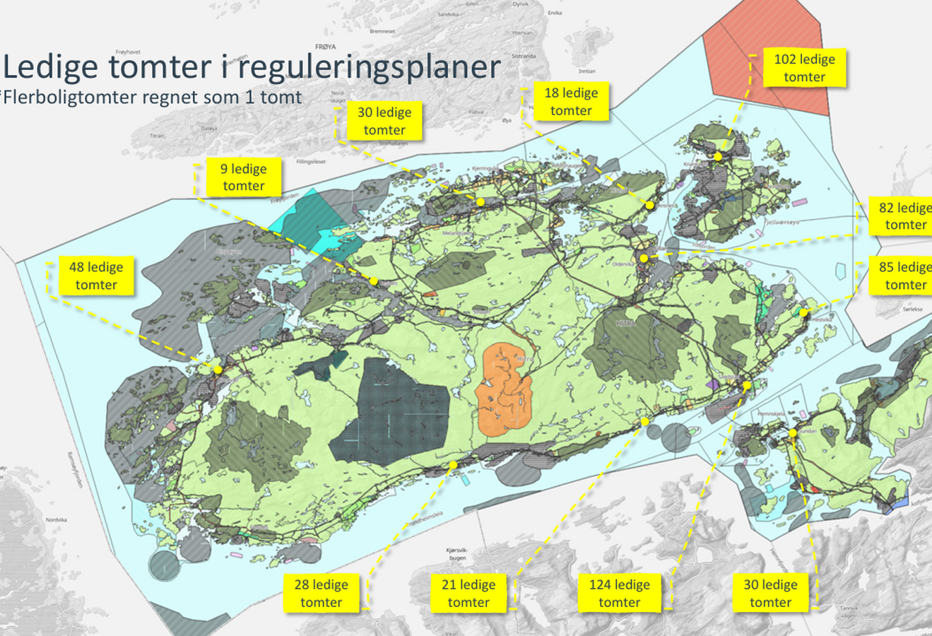 Kart Hitra boligtomter